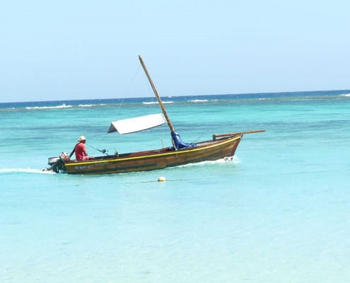 Boot auf Mauritius